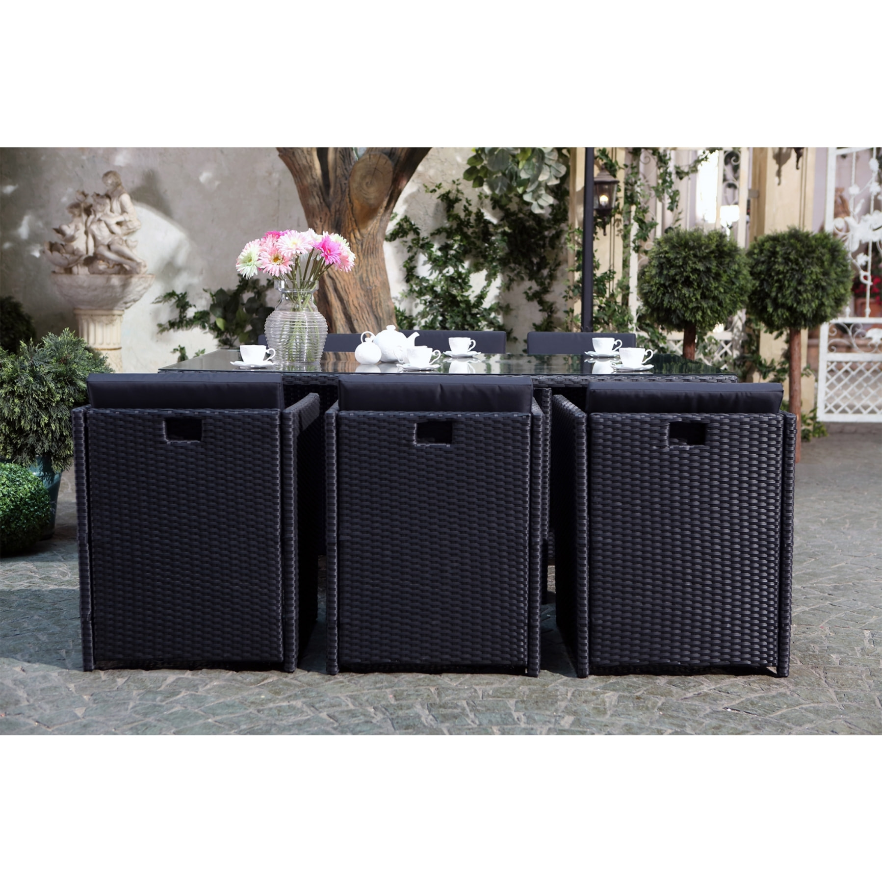 Miami 6 noir-noir + housse de protection REGINA