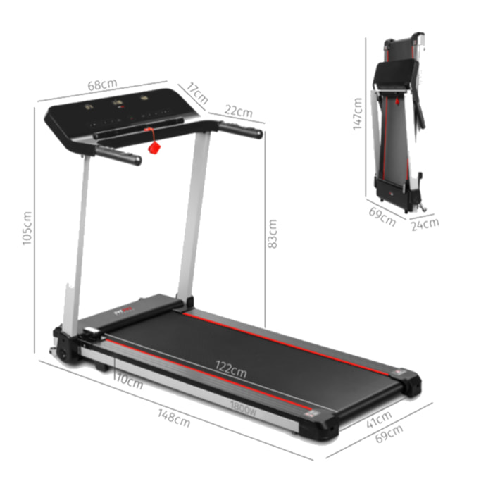 Cinta de correr plegable FITFIU 12km/h ultracompacta pulsometro 1800w