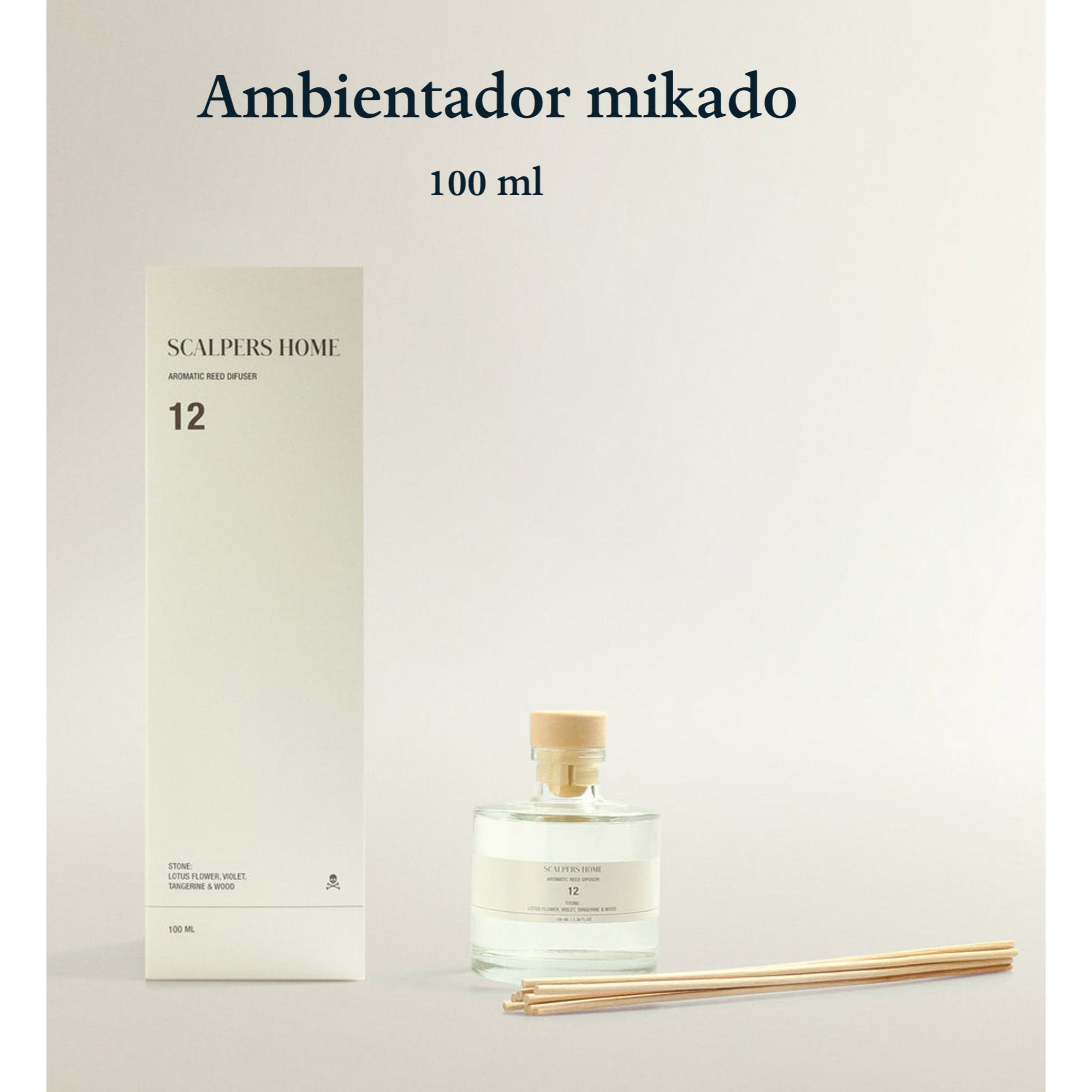 Set de 3 difusores mikado de 100ml aromas a stone-white lotus-light peach scalpers