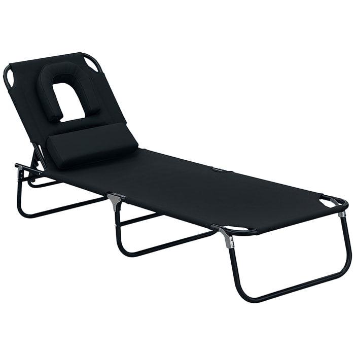 Transat de jardin – Pliable et confortable – Gain de place
