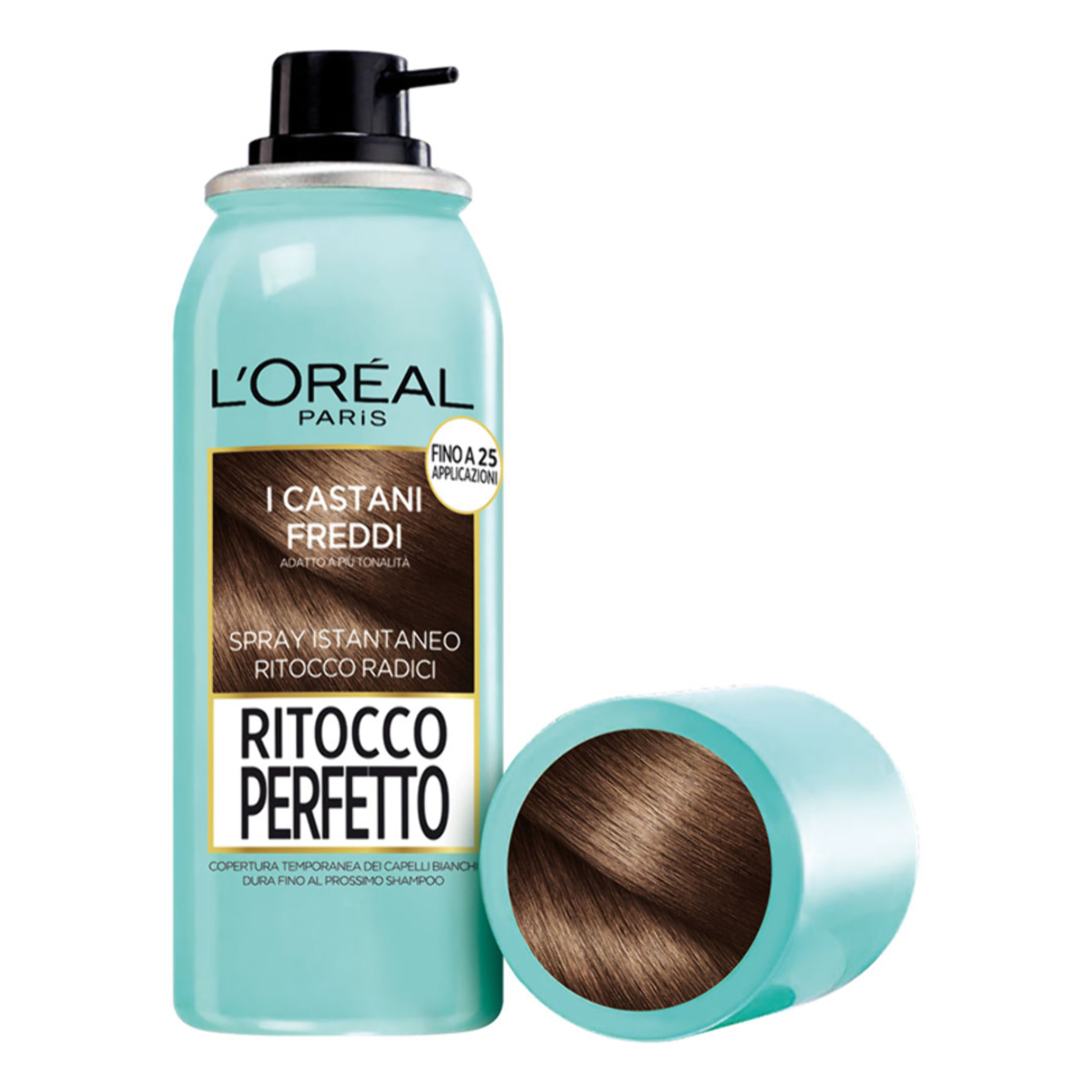 Spray Castano Freddo per Capelli Bianchi Colore Ritocco Perfetto