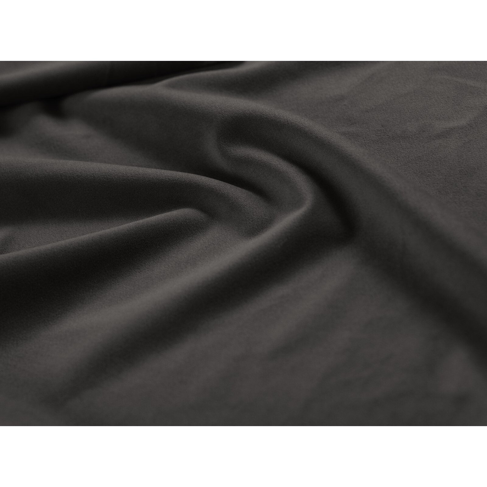 Méridienne droite "Bali" en velours gris foncé