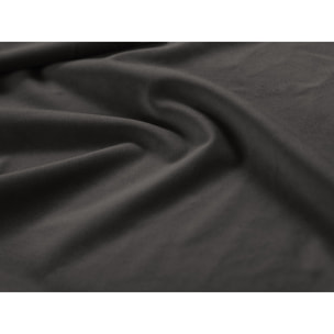 Méridienne droite "Bali" en velours gris foncé