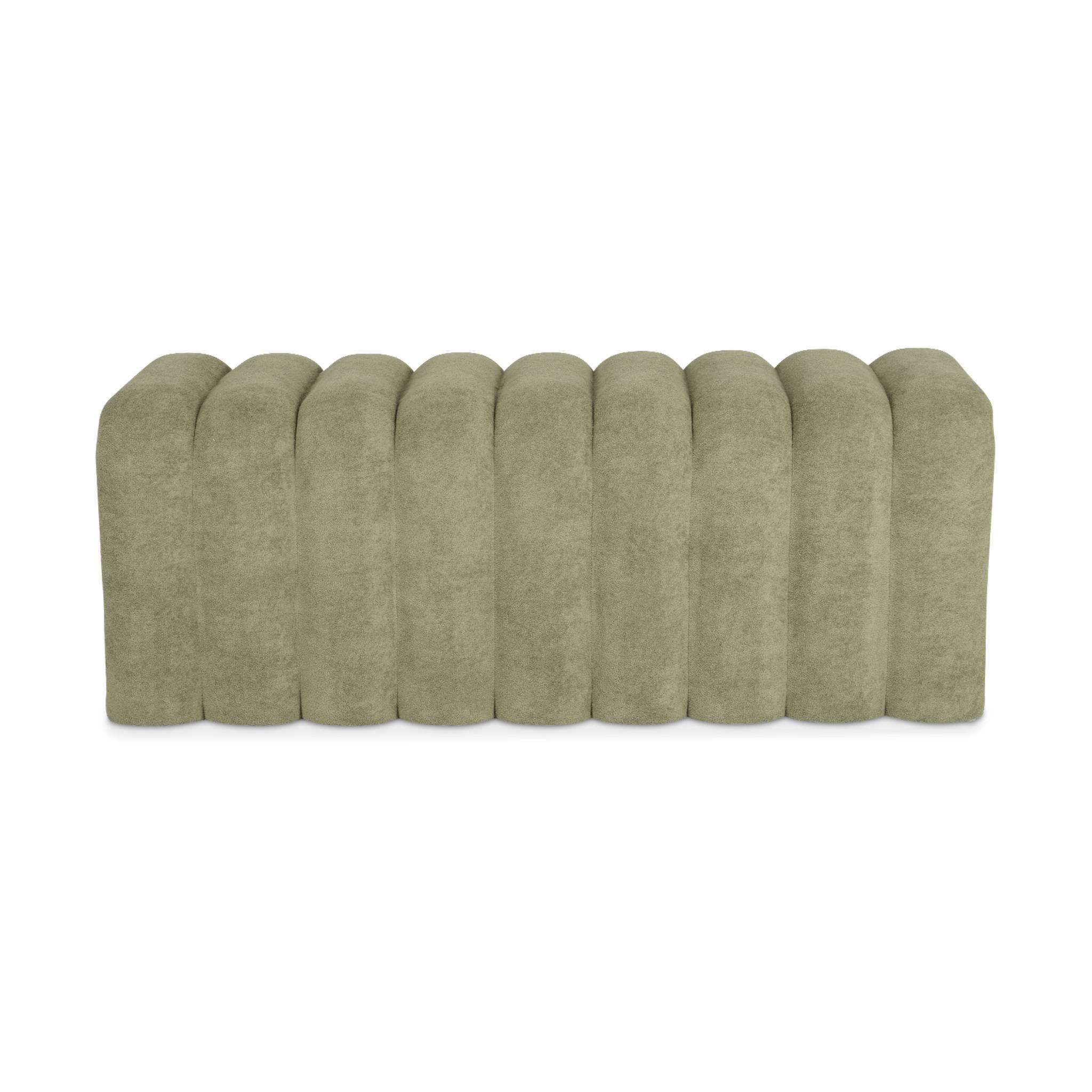 Banc. bout de lit vert contemporain en tissu