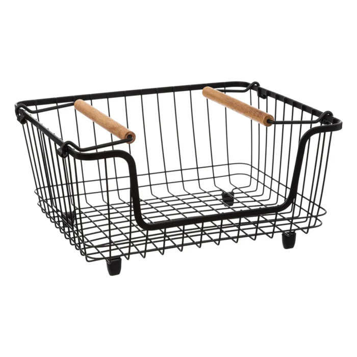 Panier en métal empilable "Blackwood" moyen format