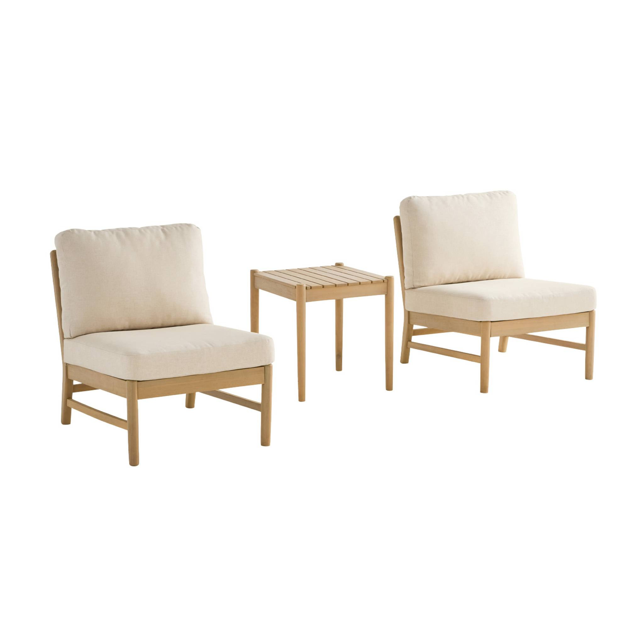 Salon de jardin bois d'acacia 2 places  LUNARI