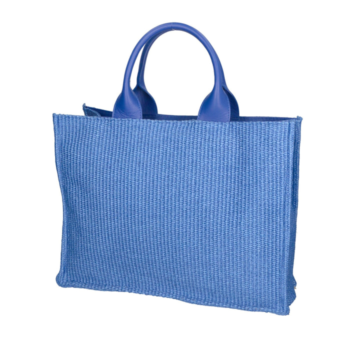 Borsa a mano da donna - Modello False - Misto pelle e tessuto - 31.0 x 41.5 x 15.5 cm