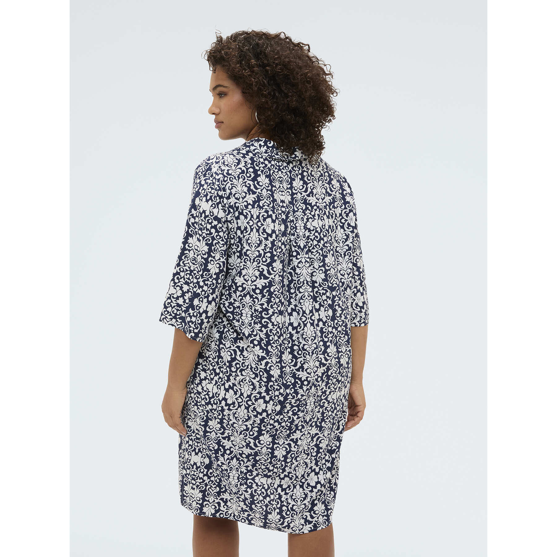 Fiorella Rubino - Vestido camisero de viscosa con estampado - Azul