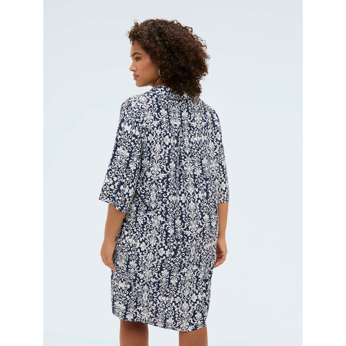 Fiorella Rubino - Vestido camisero de viscosa con estampado - Azul