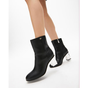 Stivaletto con Tacco Effetto Metallico