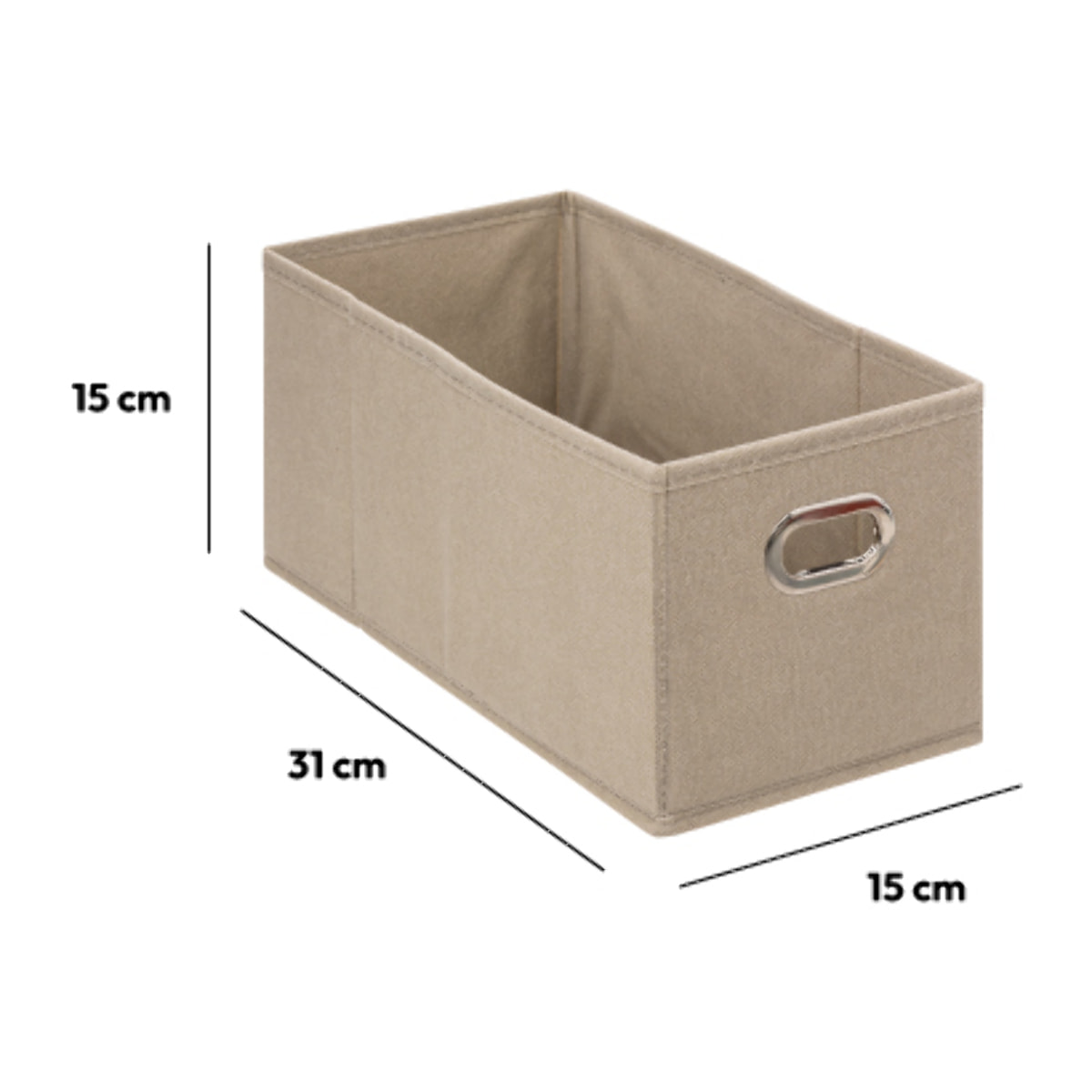 Panier tissu 15x31cm "Mix N' Modul" lin