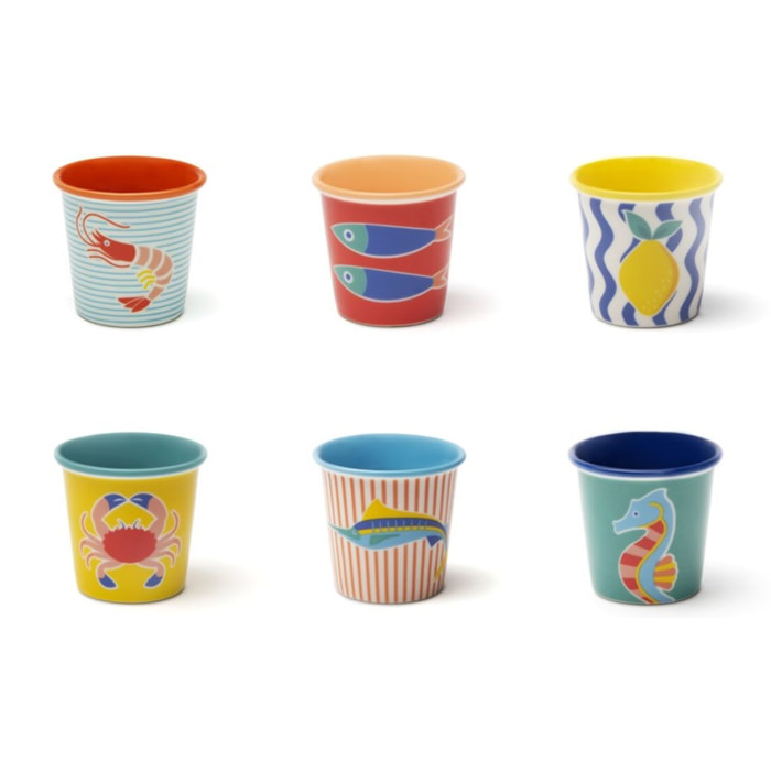 Set 6 Bicchierini Caffè Excelsa – Corfù, New Bone China Multicolore