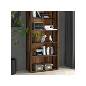 Étagère H. 198 x L. 74 cm décor bois vintage avec 5 étagères - MIA