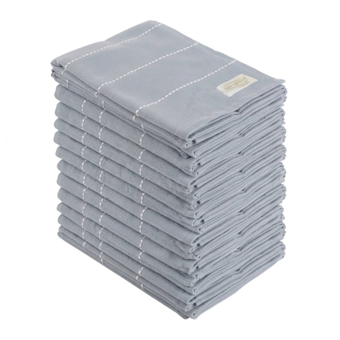 Juego de 12 paños de cocina 50x50cm 330gsm 100% algodón noia