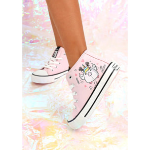 Zapatillas Unicorn Hi-Top Niña Napa Rosa