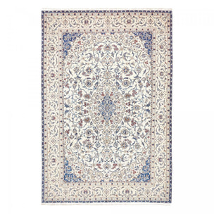 Tapis d'orient, motif oriental noué main en laine et soie