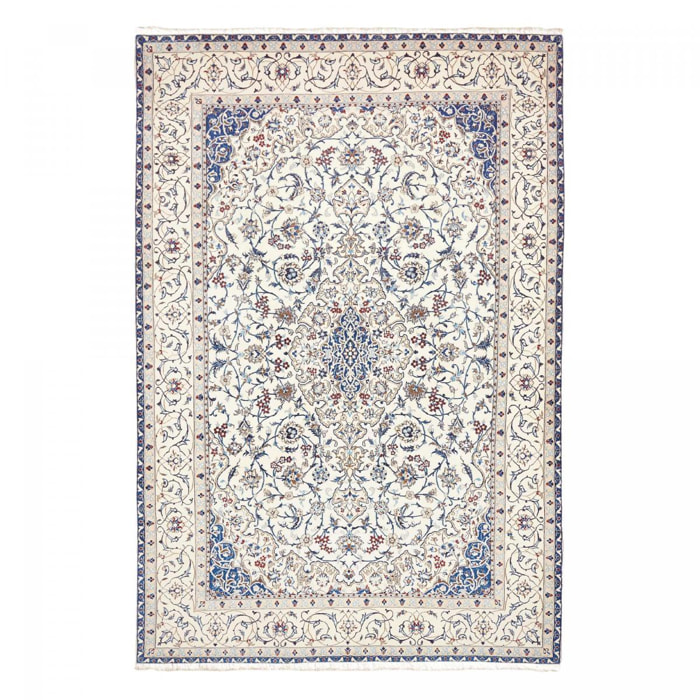 Tapis d'orient, motif oriental noué main en laine et soie