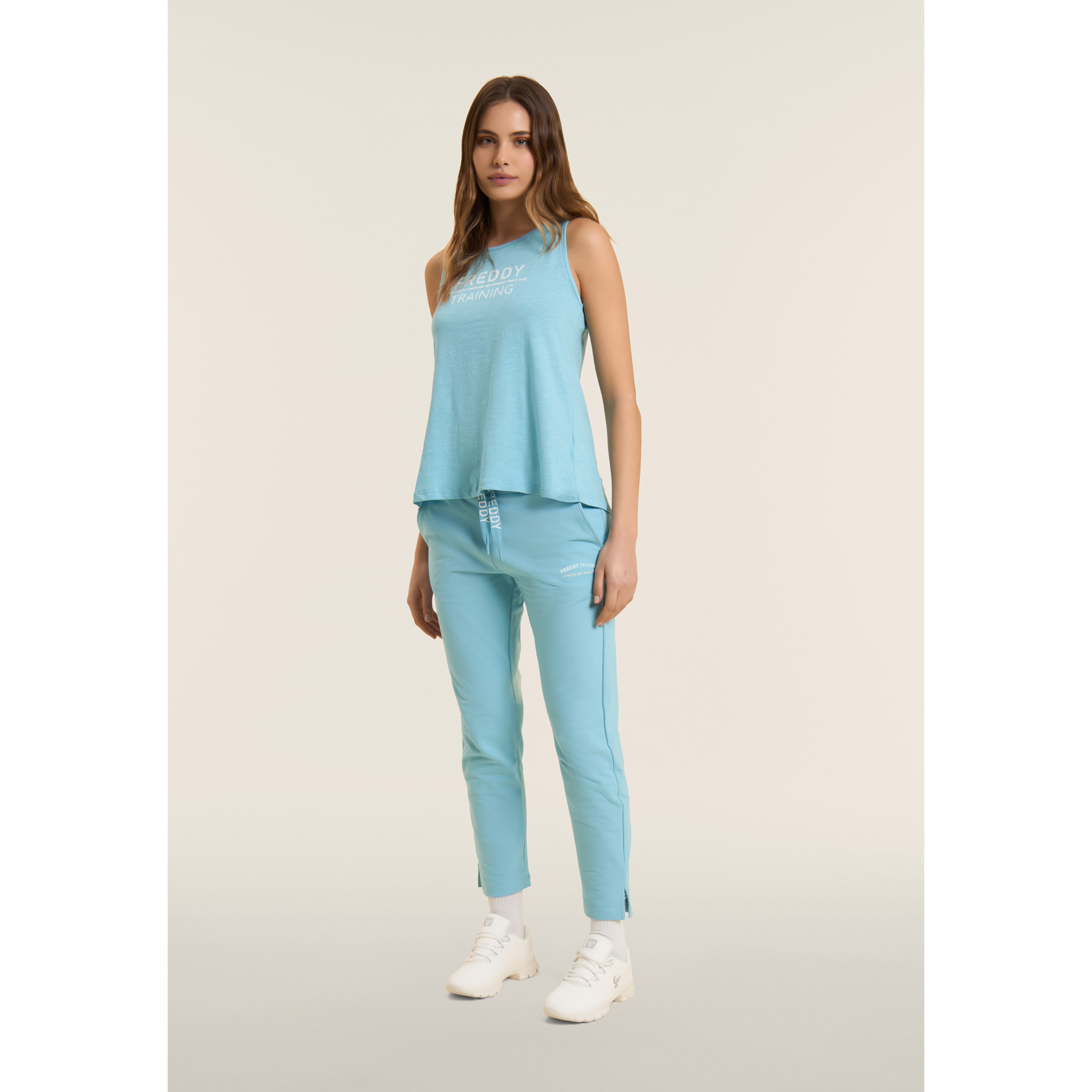 Pantaloni 7/8 con Spacchi Laterali sul fondo e Logo FREDDY