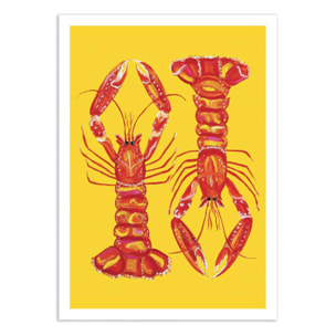 Art-Poster - Langoustines on yellow - Alice Straker - 50 x 70 cm