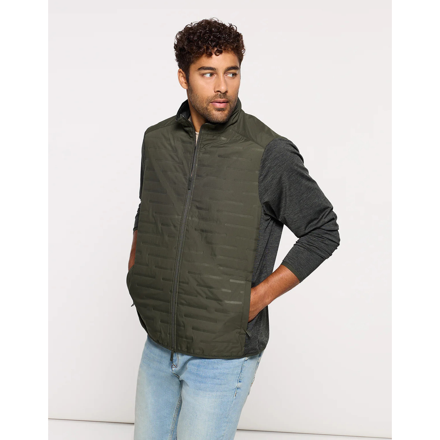 Chaqueta Ligera con Cremallera Caqui - Phu