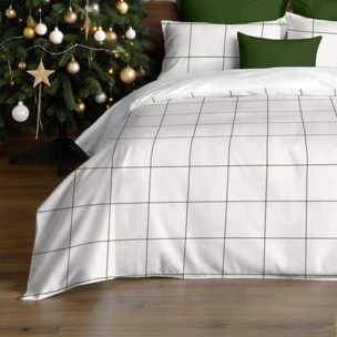 Housse de couette avec pressions Green Windowpana