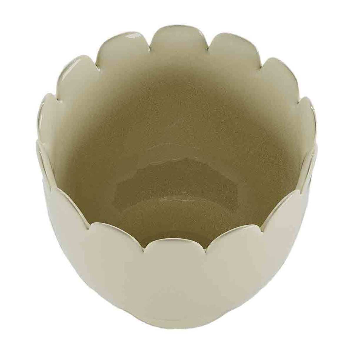 Petit vase forme tulipe en céramique crème