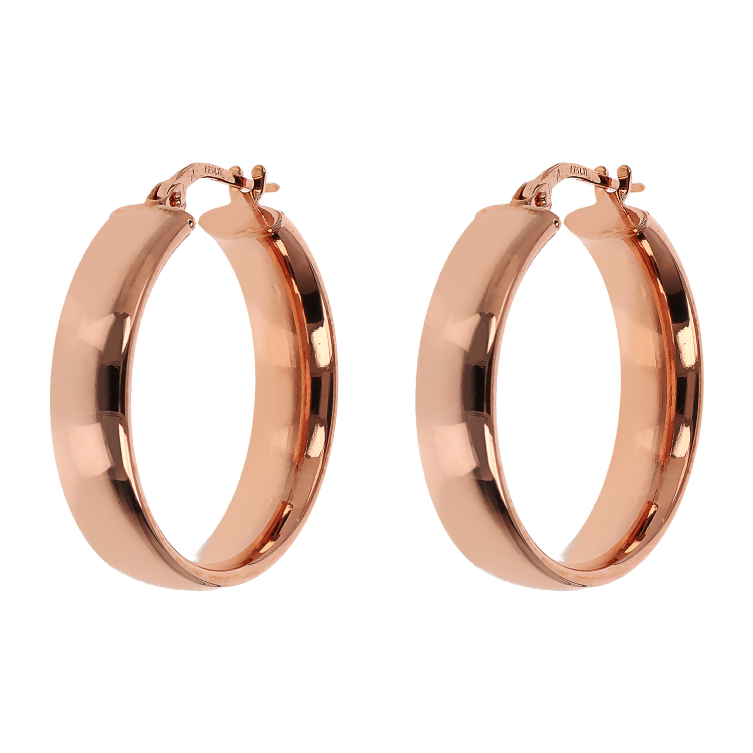 Orecchini a Cerchio placcati Oro Rosa 18Kt Diametro 2.5cm