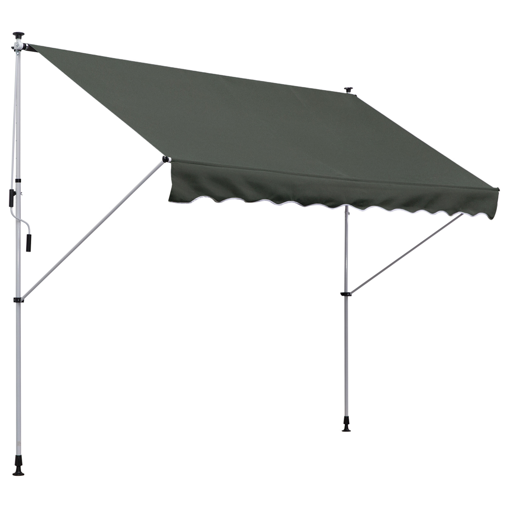 Toldo Portátil Balcón Plegable de Aluminio 3x1.5m Gris