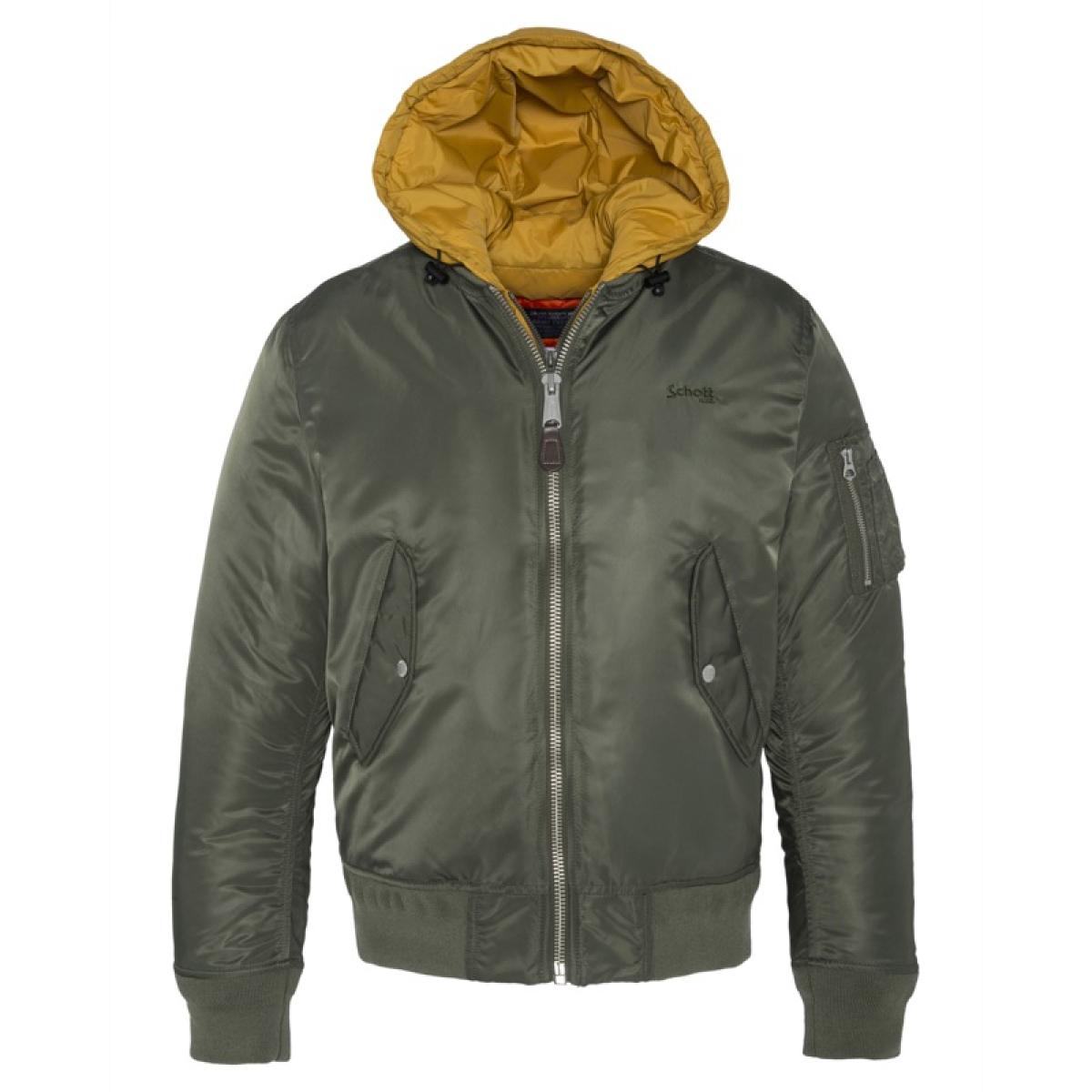 MA-20-RS MA-1 JACKET WITH DETACHABLE HOODED FAKE LINER 100% RECYCLED NYLON Cachi