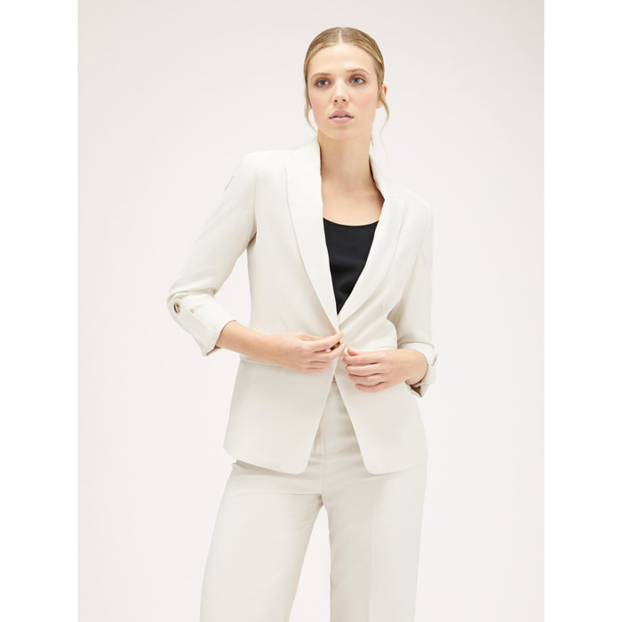 Motivi - Blazer vaporoso con abotonadura simple - Blanco