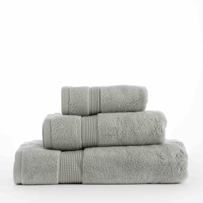 Set de 3 serviettes en coton organique 600 gr/m2 couleur Perle