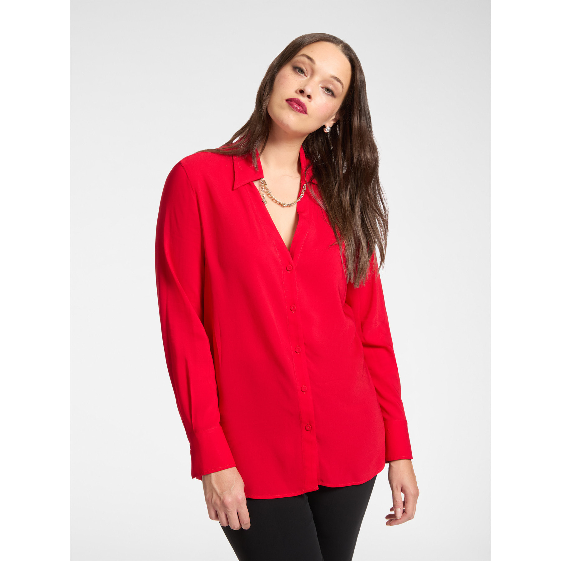 Elena Mirò - Camisa con collar - Rojo