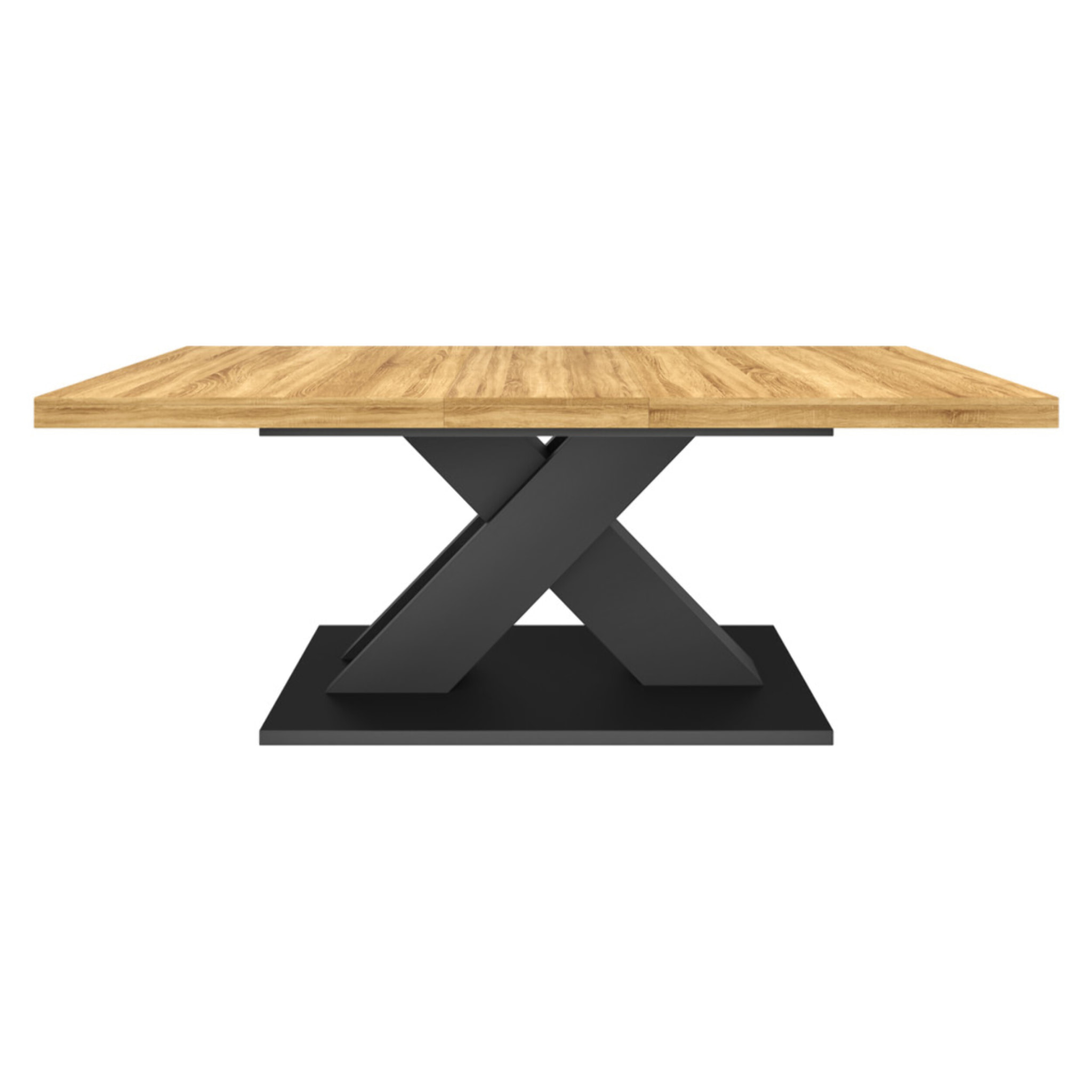 Table à manger extensible Alexia bois et noir 160-200cm