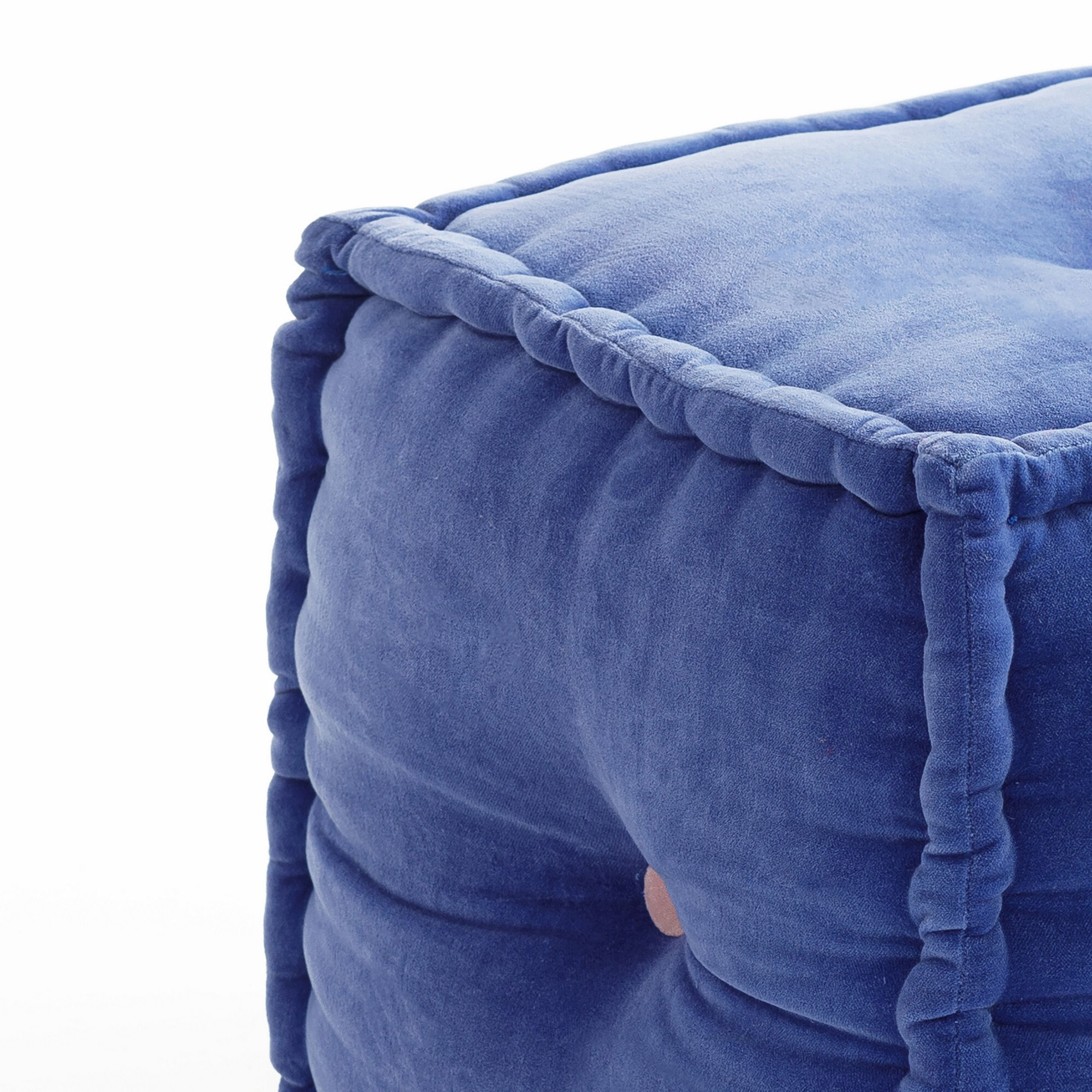 ORESTELUCHETTA Pouf quadrato VELVET BLUE