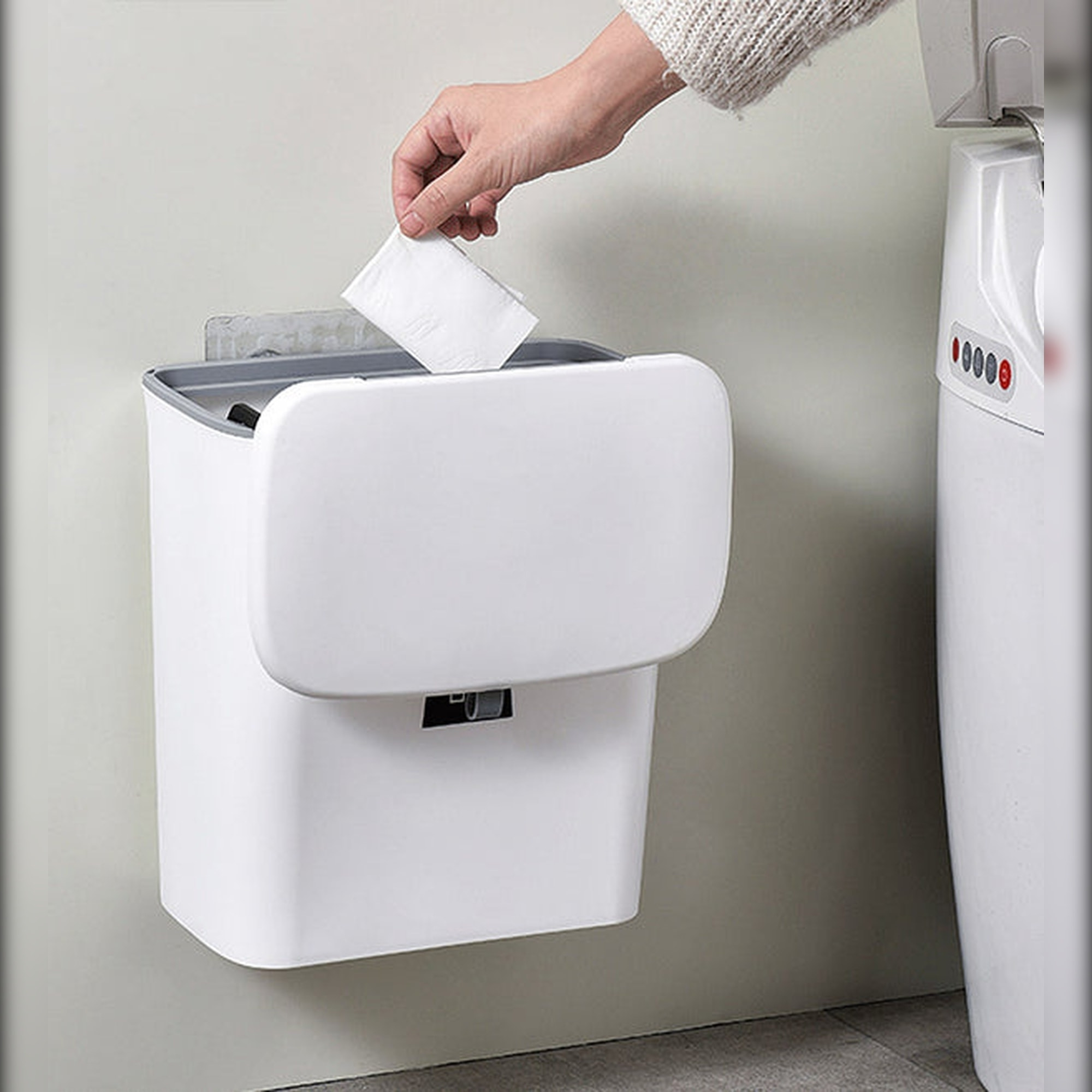 Multifuncional papelera de cocina montada en la pared 12 l