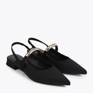 Scarpa bassa in tessuto grosgrain con inserto logo