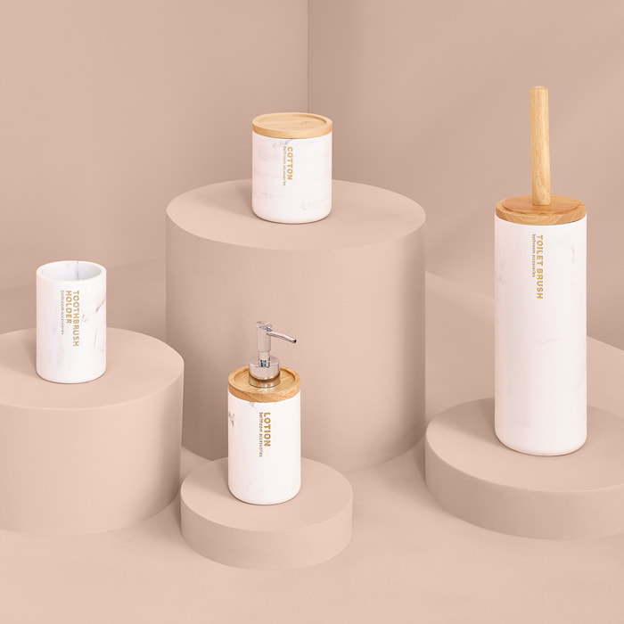 Brosse WC "Léa" blanc effet marbre