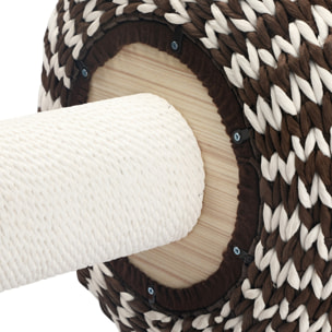 Árbol Rascador para Gatos Pequeño 50x50x52 cm con Cama Poste Cojín de Felpa Café