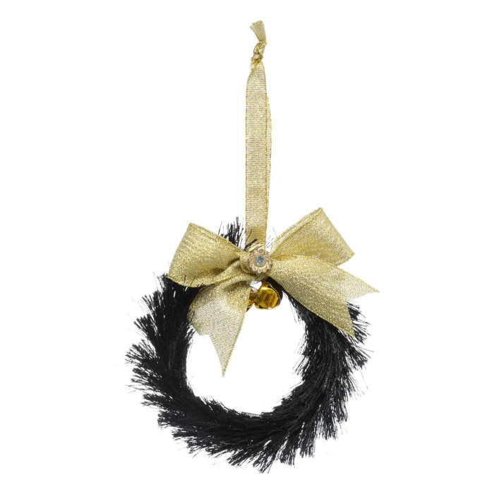 Sujet couronne 10cm plastique noir or