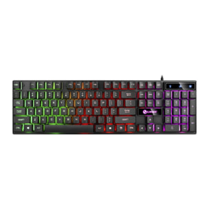 DAM Teclado gaming TX30 con luces RGB. 44,5x3x14 Cm. Color: Negro