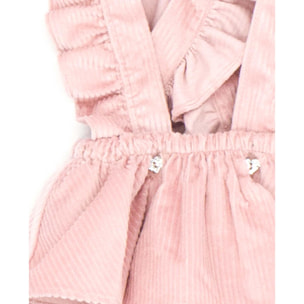 Falda pelele de pana rosa