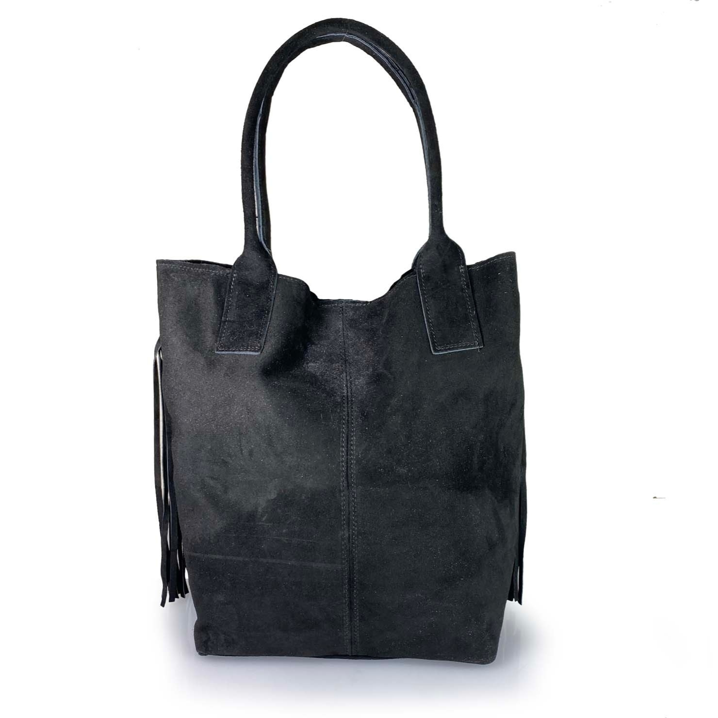 Borse Donna colore Nero-in pelle Made in Italy 36x45x19cm