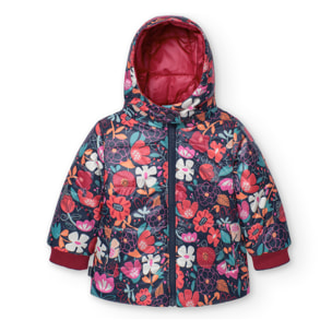 Parka reversible flores de bebé niña