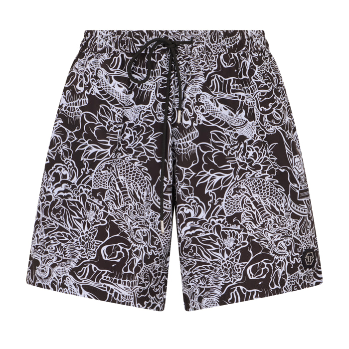 PHILIPP PLEIN Swimming Shorts Skull All-Over