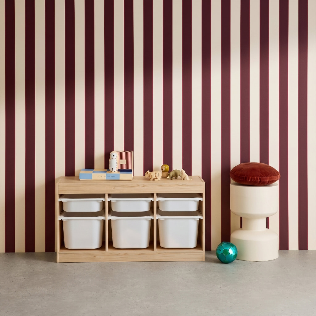 Meuble de rangement pour enfant décor bois 6 bacs de rangement SORA