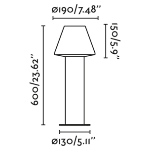 MISTU 600 Lampada paletti grigio scuro