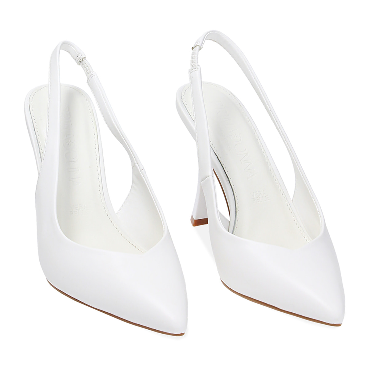 Zapato de tacón Bailarinas blanco en piel