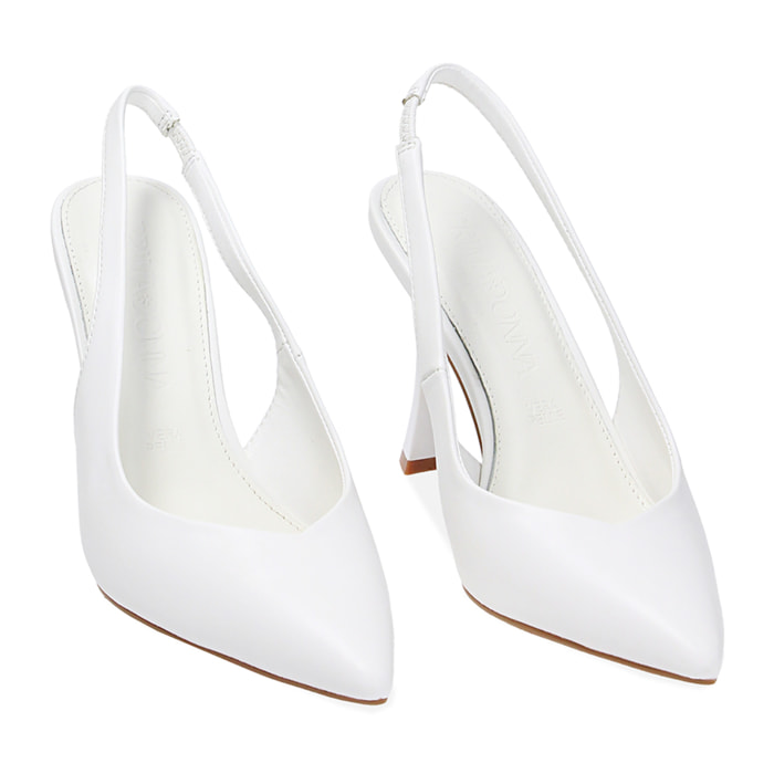 Zapato de tacón Bailarinas blanco en piel