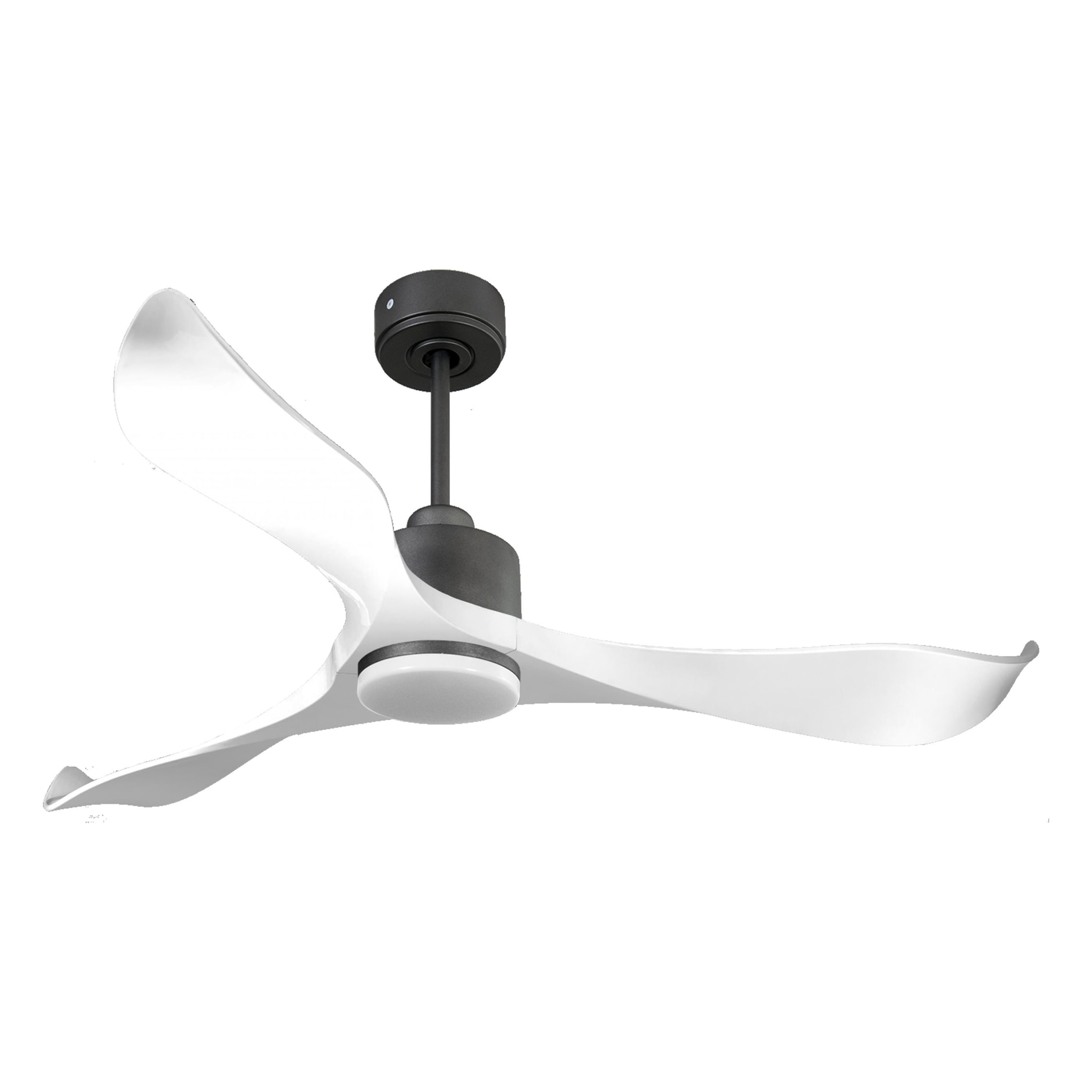 Ventilador de techo Reversible Termostato Dimable Wifi Motor DC Techos Inclinados Mando a Distancia Luz tres tonos Adaptador 2/3 Aspas Hypersilence Memoria VirginD132C03LED65248 PURLINE