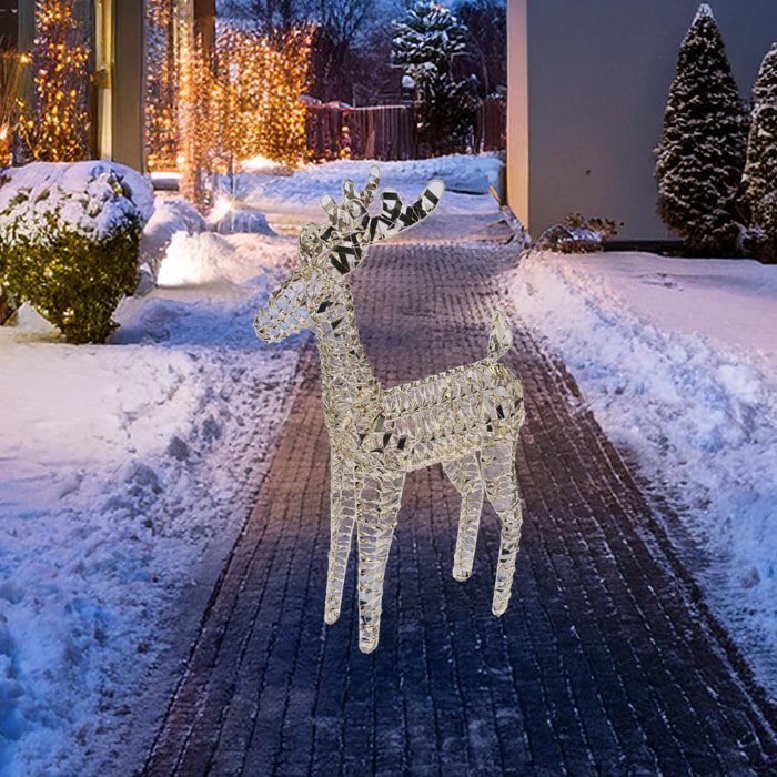 reno decorativo con 200 luces micro led con diseño retorcido en color oro brillante 53x22x80cm